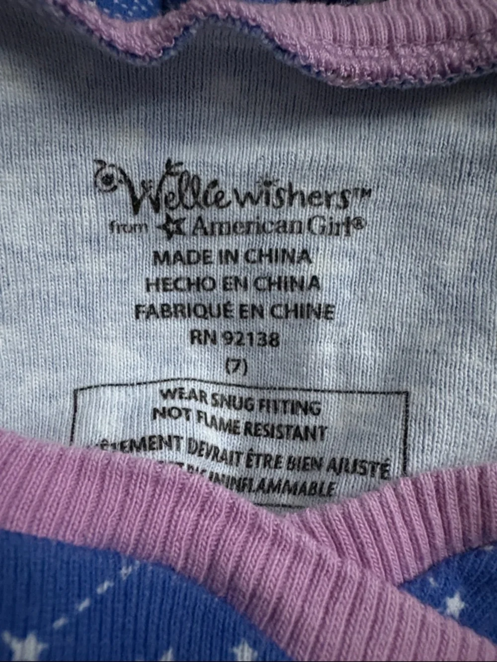 American Girl Wellie Wisher Pajama Set
